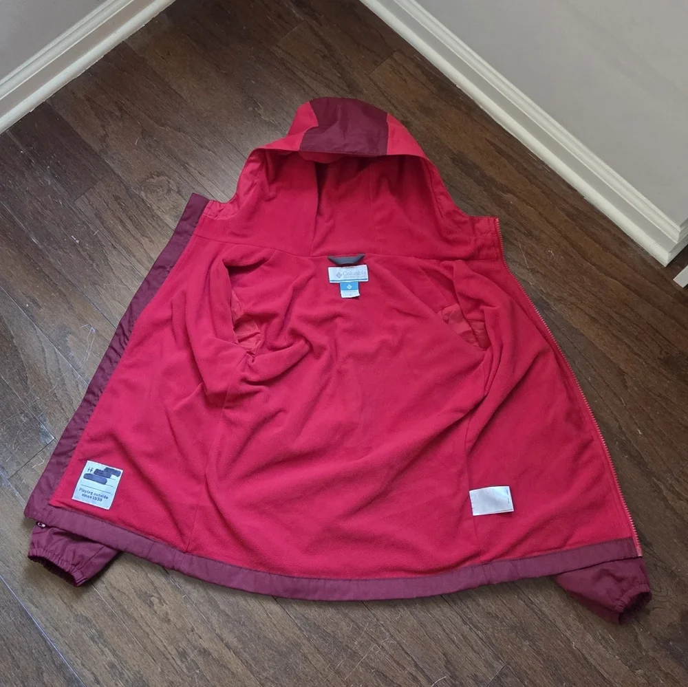 Columbia Youth Fleece Lined Rain Jacket Size S